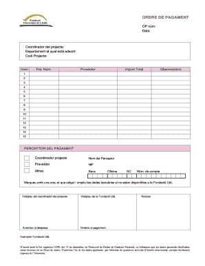 Payment Order Form