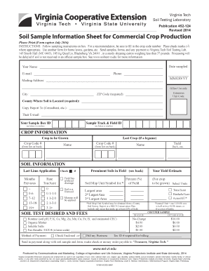 Virginia Tech Soil Sample Information Sheet