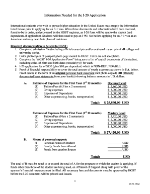I-20 Application Form