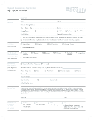 Student Membership Application