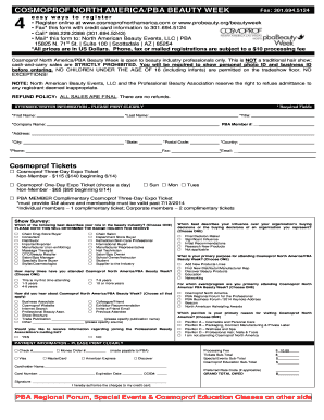 Cosmoprof North America/PBA Beauty Week Registration Form