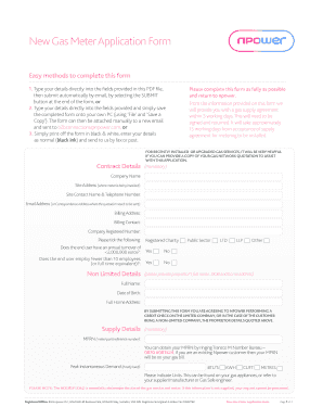 New Gas Meter Application Form