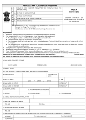 Indian Passport Application Form