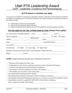 All PTA leaders or members may apply You may apply for - utahpta