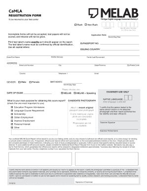 CaMLA Registration Form