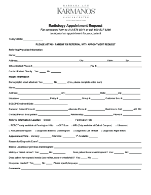 Radiology Appointment Request Form