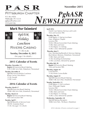 November 2015 PghASR Newsletter - PASR - pasr