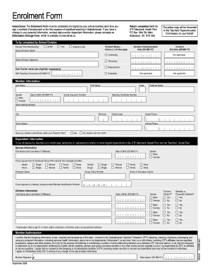 Saskatchewan Teacher Enrolment Form