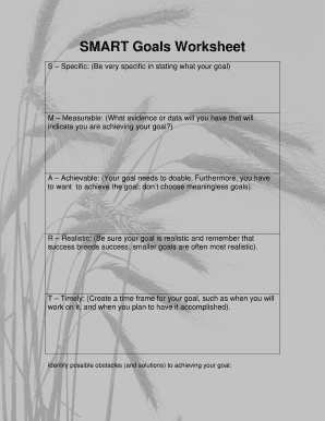 SMART Goals Worksheet
