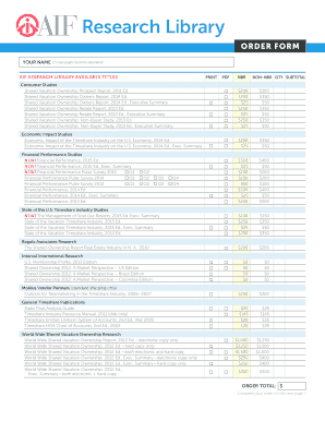 Research Library Order Form
