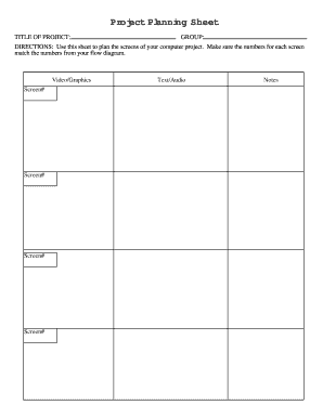 Project Planning Sheet