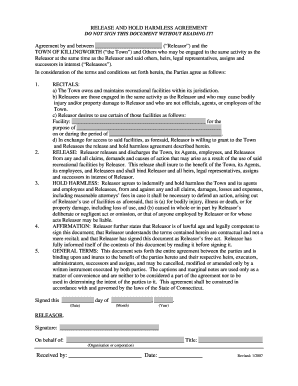 Release and Hold Harmless Agreement