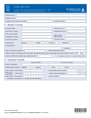 Death Claim Form