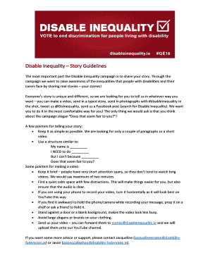 Disable Inequality Story Guidelines