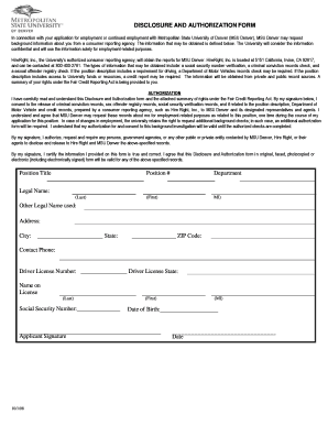 Employment Background Check Authorization Form