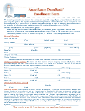 DocuBank® Enrollment Form