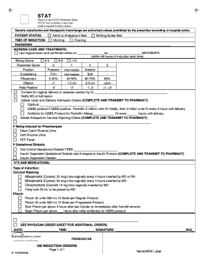 OB Induction Orders Form
