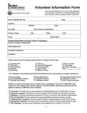 Volunteer Information Form
