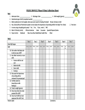 PQCNC HM NCCC Phase II Data Collection Sheet
