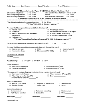 PQCNC Supporting Intended Vaginal Birth Data Collection Worksheet