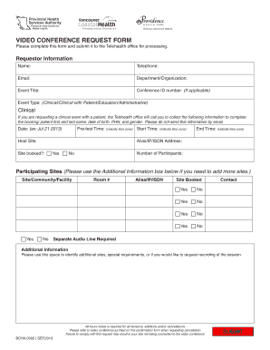 Video Conference Request Form