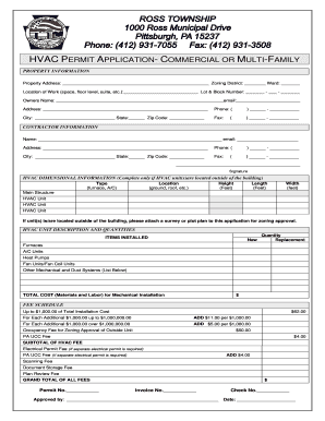 HVAC Permit Application - Commercial or Multi-Family