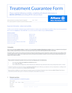 Treatment Guarantee Form