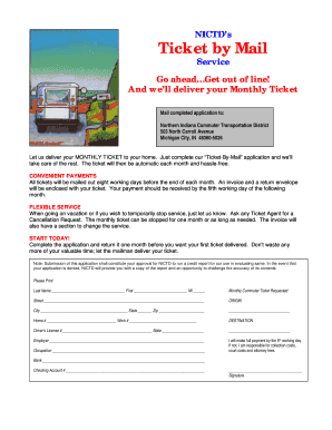 NICTDs Ticket by Mail