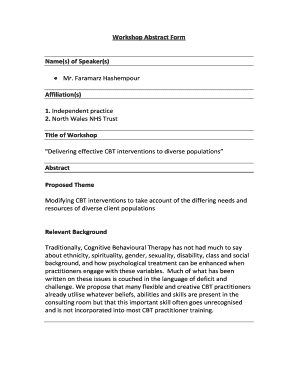 Keynote Abstract Form - BABCP