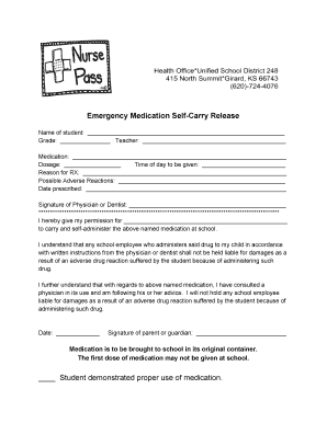 Emergency Medication Self-Carry Release