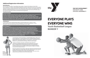 Bangor Y Youth Basketball League Registration Form