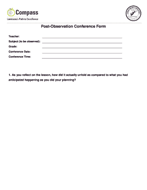 Post-Observation Conference Form