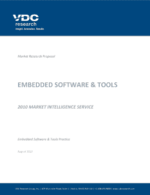 Embedded Software Tools 2010 Market Intelligence Service Proposal A detailed proposal on 2010 Embedded Software Tools Market Intelligence Service