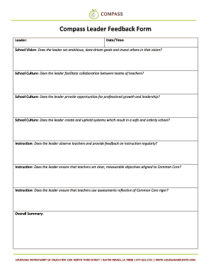 Compass Leader Feedback Form