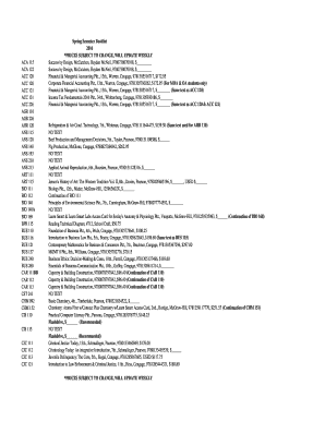 Spring Semester Booklist