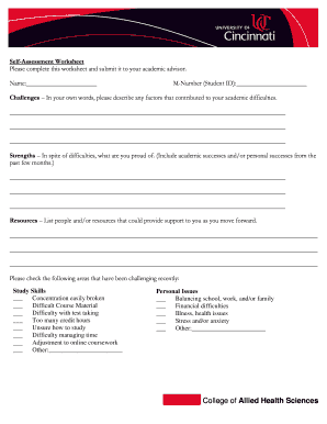 Self-Assessment Worksheet