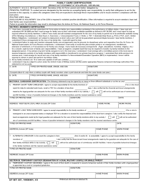 Family Care Certification Form