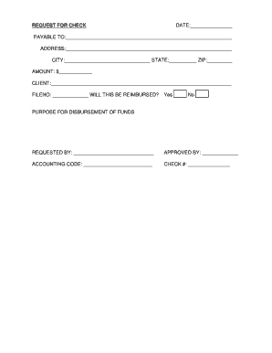 Request for Check Form