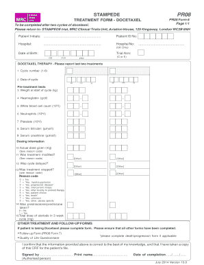 Docetaxel Treatment Form PR08