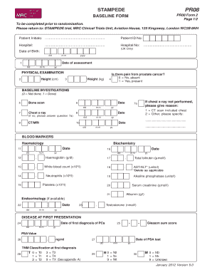 STAMPEDE PR08 Baseline Form