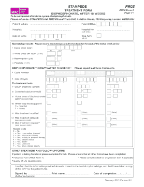 STAMPEDE PR08 Treatment Form