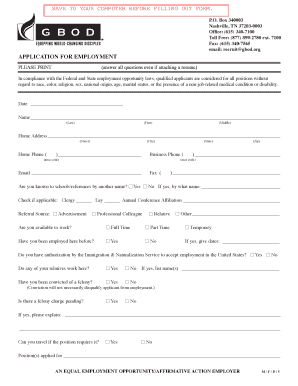 Application for Employment