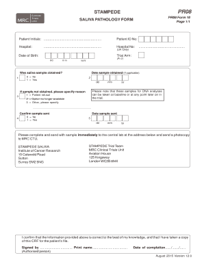 Saliva Pathology Form