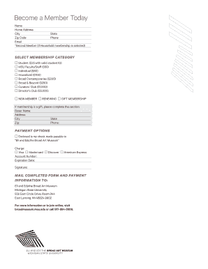 Eli and Edythe Broad Art Museum Membership Application