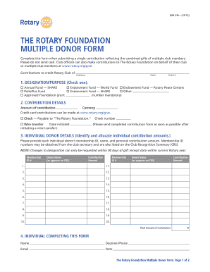 Rotary Foundation Multiple Donor Form