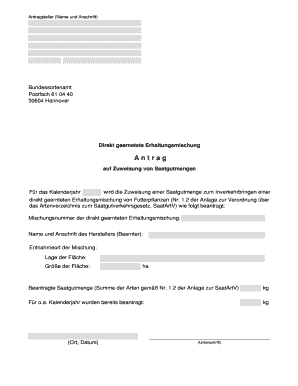 Fr das Kalenderjahrwird die Zuweisung einer Saatgutmenge