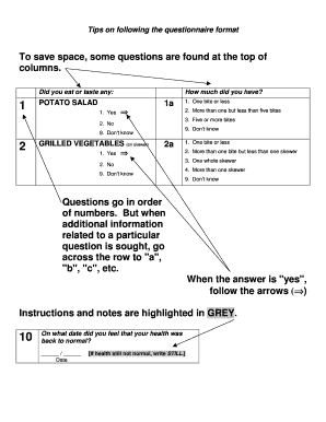 Food Consumption Questionnaire