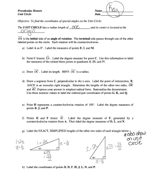 Precalculus Honors Name Unit Circle Date - darienpsorg - blogs darienps