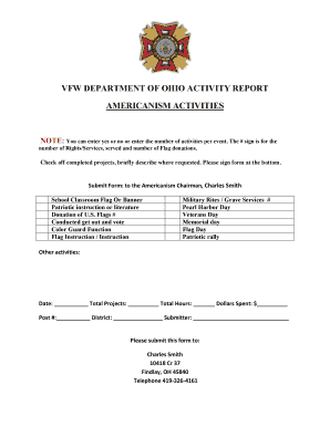 VFW Ohio Activity Report