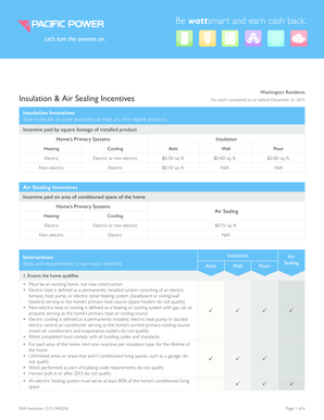 Washington Insulation Incentive Application